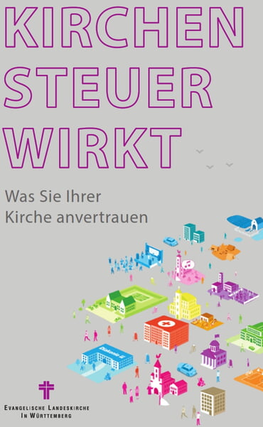 "Kirchensteuer wirkt"-Flyer
